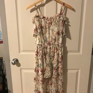 Long floral romper dress